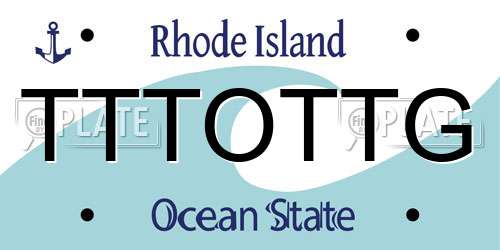 TTTOTTG Rhode Island License Plate