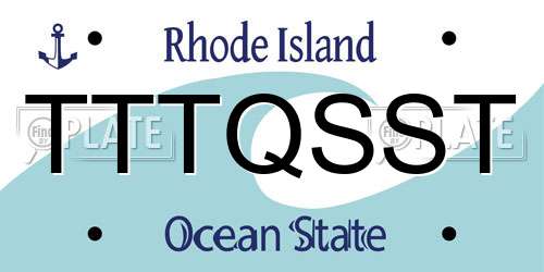 TTTQSST Rhode Island License Plate