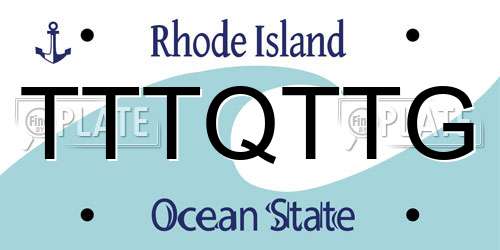 TTTQTTG Rhode Island License Plate