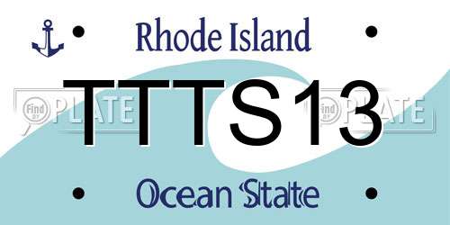 TTTS13 Rhode Island License Plate