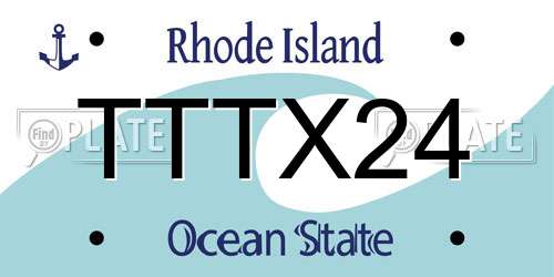 TTTX24 Rhode Island License Plate