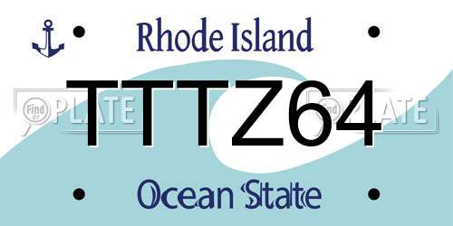 TTTZ64 Rhode Island License Plate