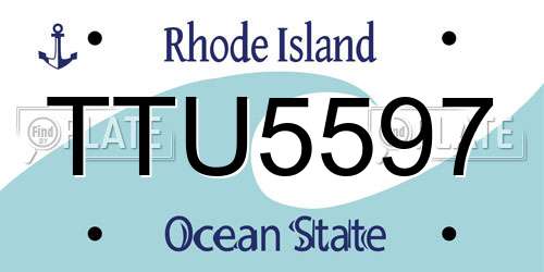 TTU5597 Rhode Island License Plate