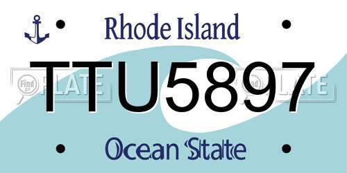TTU5897 Rhode Island License Plate