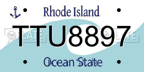 TTU8897 Rhode Island License Plate