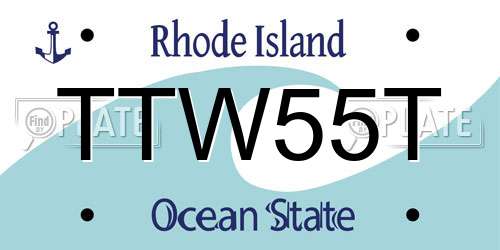 TTW55T Rhode Island License Plate