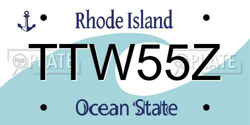 TTW55Z Rhode Island License Plate