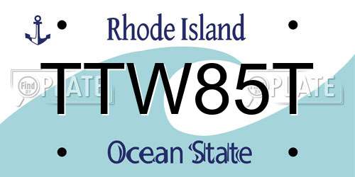 TTW85T Rhode Island License Plate