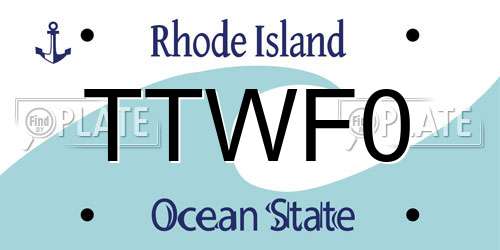 TTWF0 Rhode Island License Plate