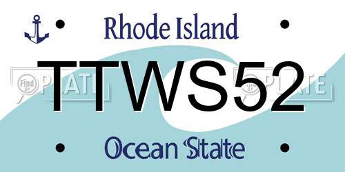 TTWS52 Rhode Island License Plate