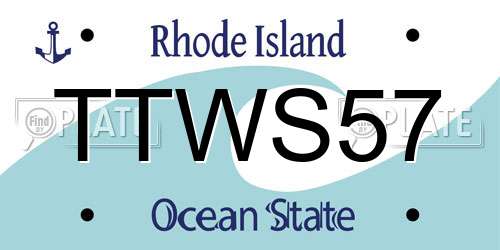 TTWS57 Rhode Island License Plate
