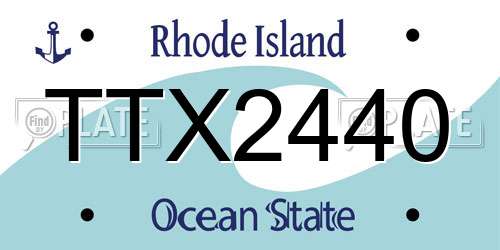TTX2440 Rhode Island License Plate
