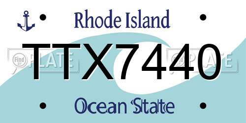 TTX7440 Rhode Island License Plate