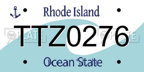 TTZ0276 Rhode Island License Plate