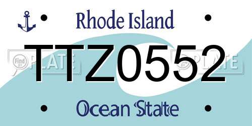 TTZ0552 Rhode Island License Plate
