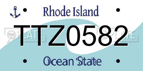 TTZ0582 Rhode Island License Plate