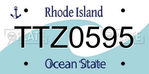 TTZ0595 Rhode Island License Plate