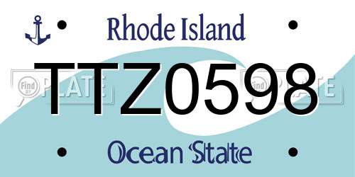 TTZ0598 Rhode Island License Plate