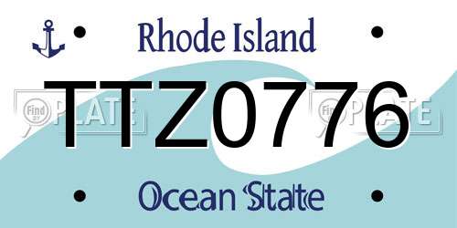 TTZ0776 Rhode Island License Plate