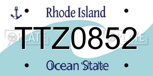 TTZ0852 Rhode Island License Plate