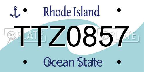 TTZ0857 Rhode Island License Plate