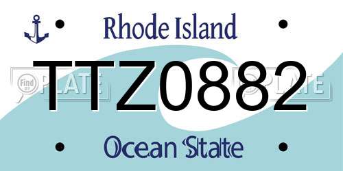 TTZ0882 Rhode Island License Plate