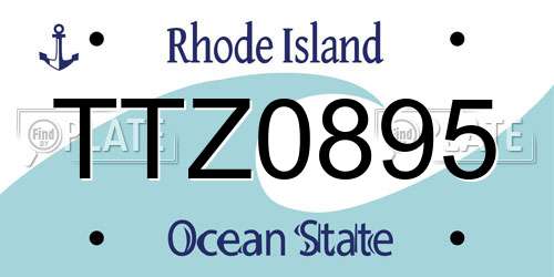 TTZ0895 Rhode Island License Plate