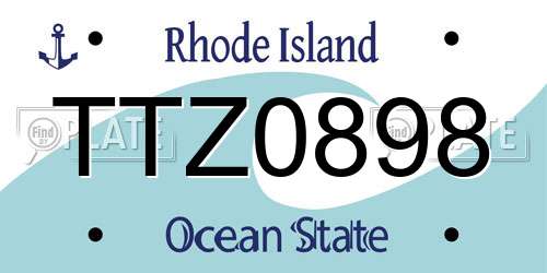 TTZ0898 Rhode Island License Plate