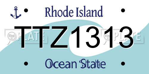 TTZ1313 Rhode Island License Plate