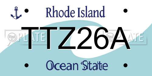 TTZ26A Rhode Island License Plate