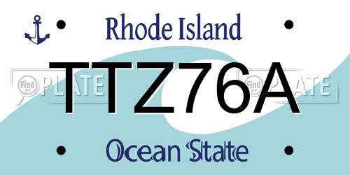 TTZ76A Rhode Island License Plate