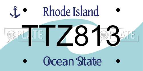 TTZ813 Rhode Island License Plate