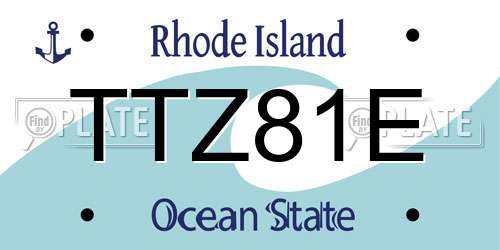 TTZ81E Rhode Island License Plate