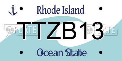 TTZB13 Rhode Island License Plate