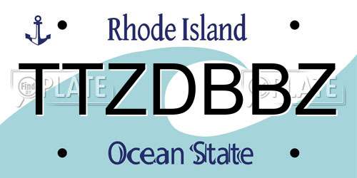 TTZDBBZ Rhode Island License Plate