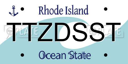 TTZDSST Rhode Island License Plate