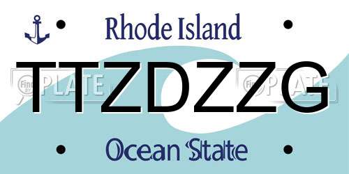 TTZDZZG Rhode Island License Plate