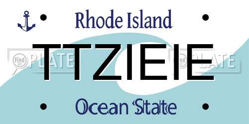 TTZIEIE Rhode Island License Plate