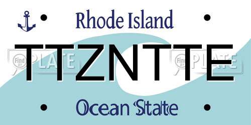 TTZNTTE Rhode Island License Plate