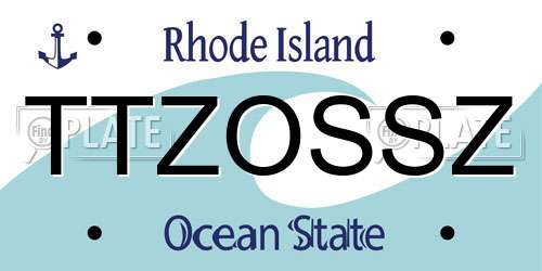 TTZOSSZ Rhode Island License Plate