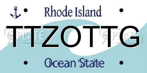 TTZOTTG Rhode Island License Plate
