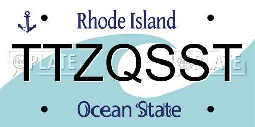 TTZQSST Rhode Island License Plate