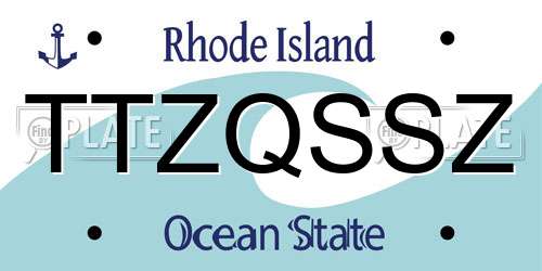 TTZQSSZ Rhode Island License Plate