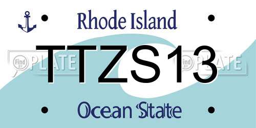 TTZS13 Rhode Island License Plate