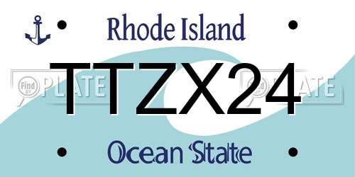 TTZX24 Rhode Island License Plate
