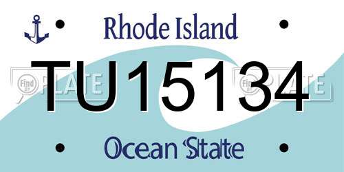 TU15134 Rhode Island License Plate