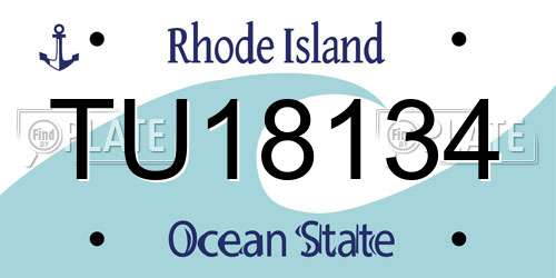TU18134 Rhode Island License Plate