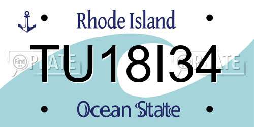 TU18I34 Rhode Island License Plate