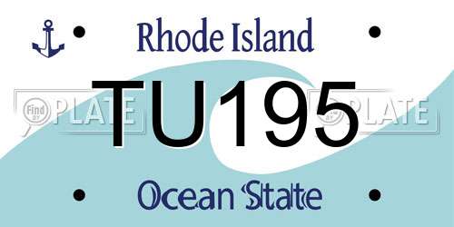 TU195 Rhode Island License Plate