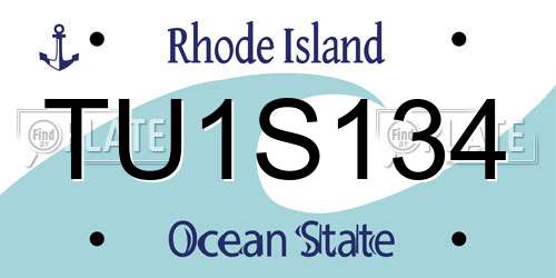 TU1S134 Rhode Island License Plate